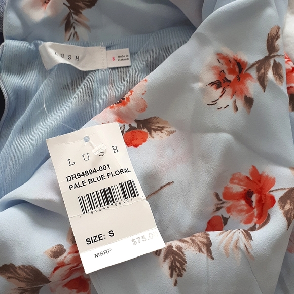 Lush Floral Blue Maxi Dress - Picture 9 of 11